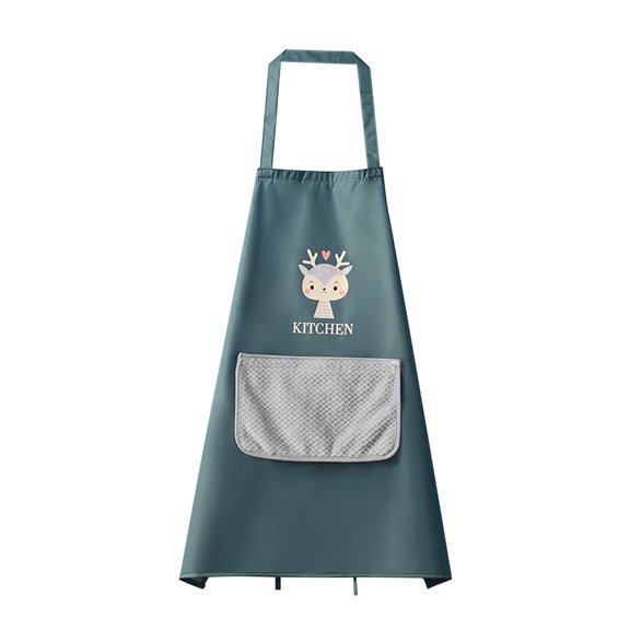 Clearance! Nomeni Aprons for Women with Pockets Kitchen Apron with Hand Wiping Waterproof Oily Apron Housework Cleaning Hanging Neck Apron Kitchen Essentials Navy