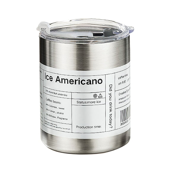 Clearance! Nomeni Coffee Cups American Stainless Steel Coffee Cup Portable High Value Takeaway Accompanying Cup Insulation Water Cup with Straw Latte Cup Kitchen Essentials