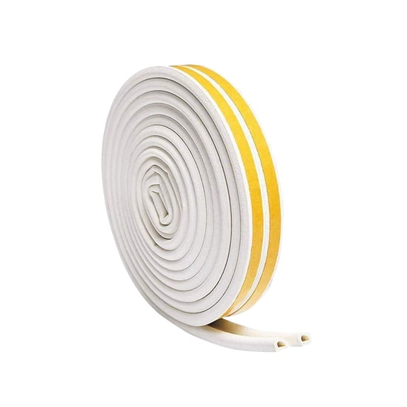 Clearance! Nomeni Door Weather Stripping Door and Window Sound Insulation Strip D-Type Anti-Collision Strip Self-Adhesive Household Essentials White
