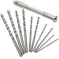 thumbnail image 1 of Clearance! Nomeni Drill Ki Mini Micro Aluminum Hand Drill with Keyless Chuck +10Pc Twist Drill Bit Rotary Tools Silver, 1 of 8