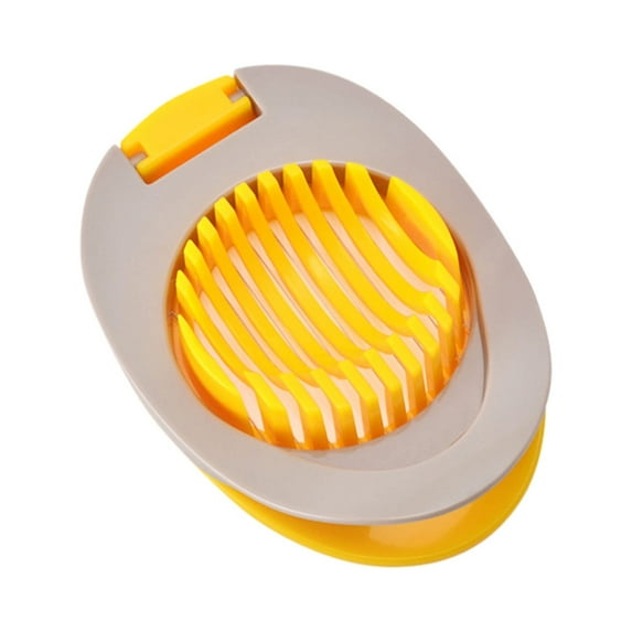 Clearance! Nomeni Egg Slicer Kitchen Tool Fruit for Boiled Eggs Strawberry Cutter with Stainless Steel Wire Kitchen Gadgets Yellow