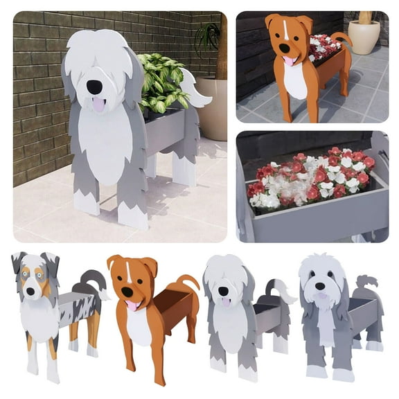 Clearance! Nomeni Horticultural Water Basin, Garden Decor Clearance!, Garden Flower Pot Dog Poodle Chihuahua Cute Animal Planters Flower Pot Dog Planter Storage Containers Dog Planters Pet Dog Stora