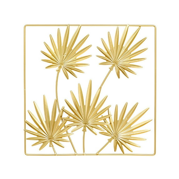 Clearance! Nomeni Ornaments Golden Leaves Iron Living Room Dining Room Wall Decorative Hanging Home Decor E