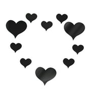 Clearance! Nomeni Room Decor 10Pcs 3D Mirrors Love Heart Wall Stickers Kids Room Decal Wall Art Home Decor Wall Stickers Black