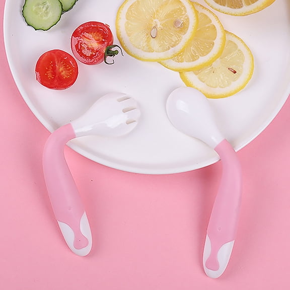 Clearance! Nomeni Serving Spoons Baby Cutlery Easy Grip Heat-Resistant Twistable Self Feeding Learning Spoon Fork Kitchen Essentials G