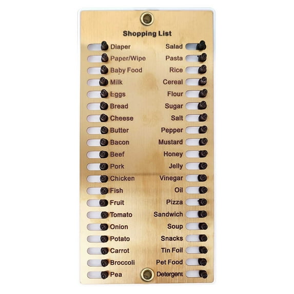Clearance! Nomeni Shopping List Notepads Metal Grocery List 2024 New Shopping List Memory Reminder Board Reusable Shopping List Gift for Family Friends Home Essentials Gold