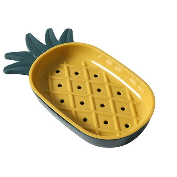 Nomeni Soap Dish Dual Pineapple Draining Soap Tray Smooth Easy to Clean Detachable Cute Pineapple Shape Bar Soap Holder for Home Bathroom Shower Soap Storage Bathroom Accessories