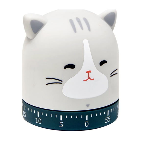 Clearance! Nomeni Timers Animal Shaped Mechanical Wind up 60 Minutes Timer 360 Rotating Cute Animals for Children Baking and Boiling Egg Counter Grey