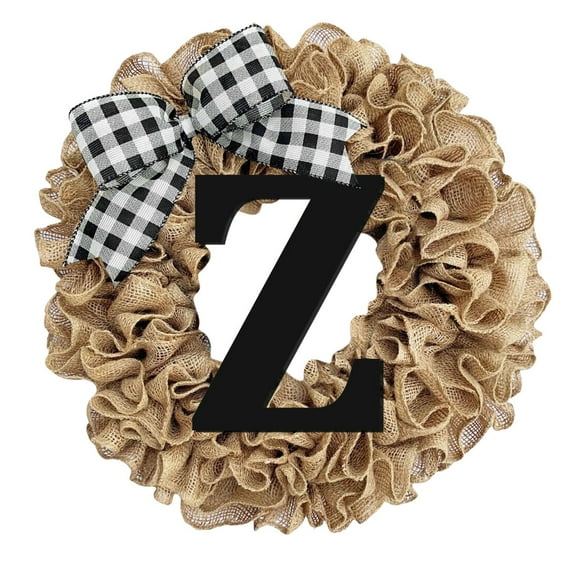 Clearance! Nomeni Wreath Unique Last Name Year Round Front Door Wreath with Bow Welcome Sign 26 Letter Farmhouse Wreath for Front Door Spring All Seasons Outside Hanger Decor Gift Home Decor