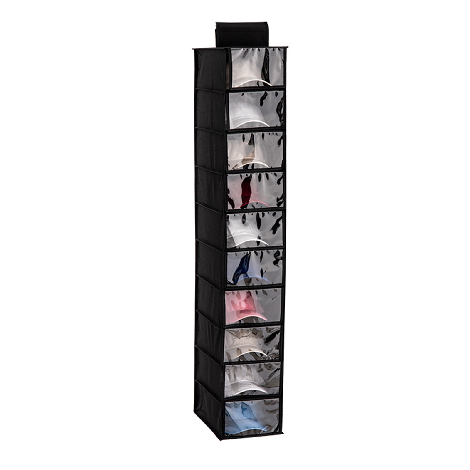 Clearance Non Woven 10 Layer With Transparent Cover Hat Storage Hanging Bag Baseball Cap Storage Bag Shoe Storage Bag