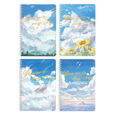 Clearance Notebook under $5 A5 Flip Coil Notebooks 4 Pack! Perfect for Students and Each Notebook Contains 60 Sheets of College Lined Paper Providing Ample Space for Notes