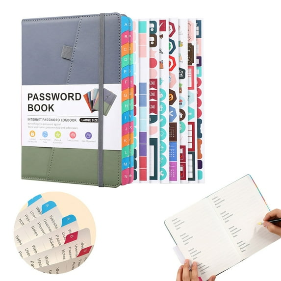 Clearance Notebook under $10,Password Book With Alphabetical Tabs For Seniors Notebook Internet Website Address Log In Detail
