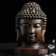 Clearance Now! Chinese Wood Carved Shakyani Amitabha Buddha Tathagata Head Statue Y0Z2 B7G7