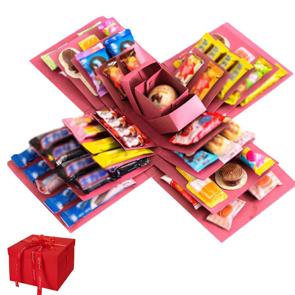Clearance Now! DIY Explosion Gift Box, 5 Layer Snack Explosion Box, Scrapbooking Box, Creative Explosion Box for Gift, Anniversary, Birthday, Valentine's Day and Wedding J8V9