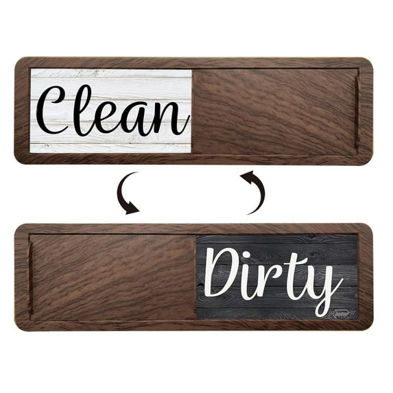 Clearance Now! Dishwasher Magnet Clean Dirty Sign Farmhouse Rustic Wood Design Bla G2F2- P9T1