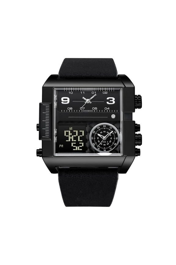 Clearance Now! Men Square Large Face Digital Sports Watch,LED Ang Quartz Wrist Watch Hot P2 R6Y5