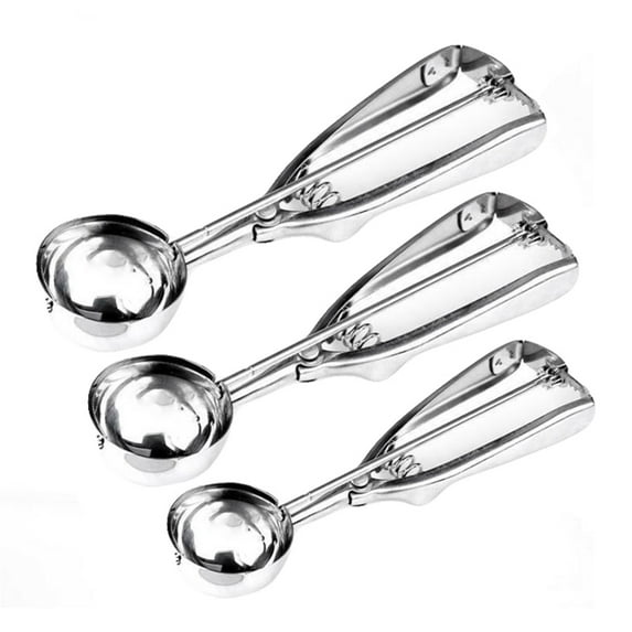 OAVQHLG3B Stainless Steel Ice Cream Scoop Ice Cream Scoop Scoop Fruit Scoop (Large, Medium and Small)
