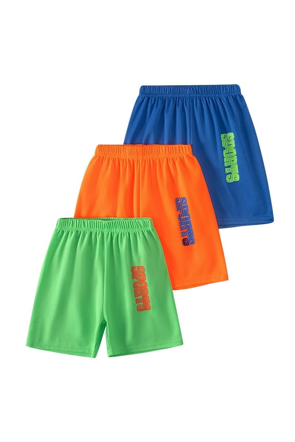3 Pack Boys Shorts Boys Athletic Basketball Shorts Kids Mesh Breathbale Active Sports Gym Soccer Shorts for Summer Size 2-12 Years