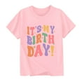 thumbnail image 1 of OGLCCG Birthday T-Shirt for Kids Girls It's Me Hi I'm The Birthday Print Short Sleeve Shirt Happy Birthday Party Tee Top Size 2-15 Years, 1 of 5