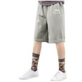thumbnail image 1 of OGLCCG Boys Shorts Quick Dry Elastic Waist Wide Leg Casual Bermuda Shorts with Pockets Summer Loose Beach Shorts 5-16 Years, 1 of 3