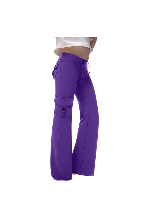 Flare Leggings for Girls High Waist Workout Cargo Pants with Pockets Butt Lifting Gym Yoga Leggings Size 3-14 Years