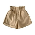 thumbnail image 1 of OGLCCG Girls Casual Cotton Shorts High Waist Baggy Trendy Summer Short Pants Solid Color Wide Leg Shorts with Pockets Size 3-13 Years, 1 of 3