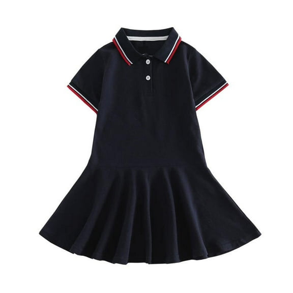 OGLCCG Girls Dress Short Sleeve Summer Casual School Uniform Pleated Skirt Active Tennis Cotton Dresses for Girls 2-16 Years