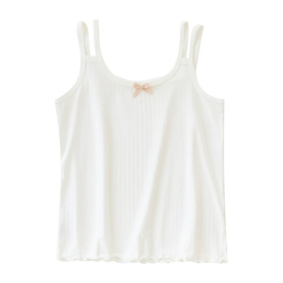 OGLCCG Girls Tank Tops Kids Summer Sleeveless Spaghetti Strap Cotton Undershirt Casual Base Camisole Dancewear 3-14 Years