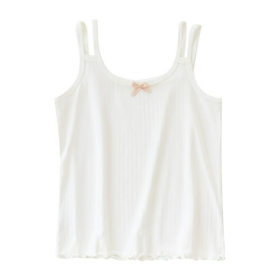 OGLCCG Girls Tank Tops Kids Summer Sleeveless Spaghetti Strap Cotton Undershirt Casual Base Camisole Dancewear 3-14 Years