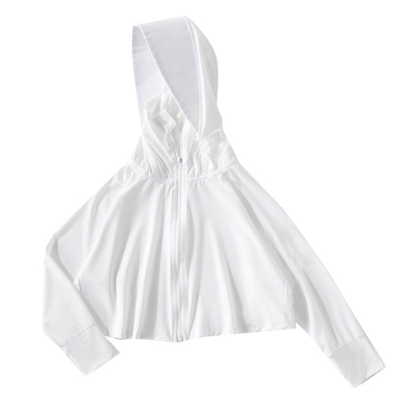 OGLCCG Kids UPF 50+ Sun Protection Jacket Boys Girls Cooling Long Sleeve Sun Shirt with Hoodie Brim Outdoor UV Protection Clothing 1-16Y