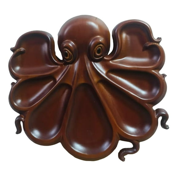 Clearance Octopus Charcuterie Platter,Tentacle Platter,Octopus Charcuterie Platter Board with 8 Tentacle Design,Novelty Unique Ocean Themed Wood Serving Tray for Cheese,Meats,Fruit