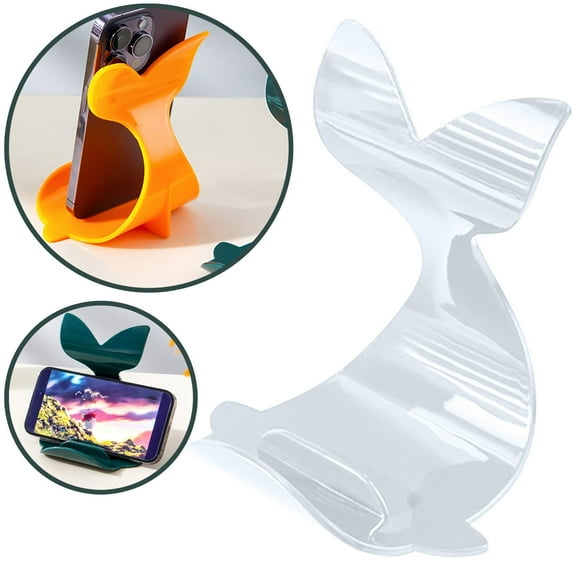 Clearance Office&Craft&Stationery under $1,1PC Shaped Phone Stand Mobile Phone Holder Creative Design Anti Slip Stable Support Portable Plastic Phone Holder Black