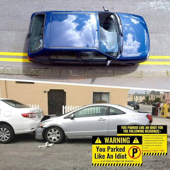 Clearance Office&Craft&Stationery under $1,50Pieces Bad Parking Cards You Parked Like An Cards 3.5 X 2 Inches Bad Parking Stickers Funny Parking Violation Cards With Multi Violation Reasons ( 1)