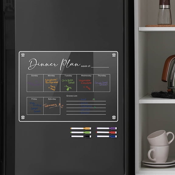 Office&Craft&Stationery under $10,Weekly Menu & Meal Planner For Kitchen Fridge + Grocery/to Do Lists Board With 6 Liquid Chalk Markers Daily Dinner Planner Set For Home