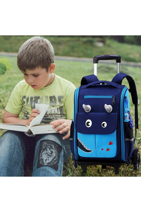 Clearance Office&Craft&Stationery under $20,Rolling Backpack Trolley Wheeled Backpacks School Bag Travel Outdoor A Stylish And Practical Dark Blue Liftable Six Wheel Schoolbag