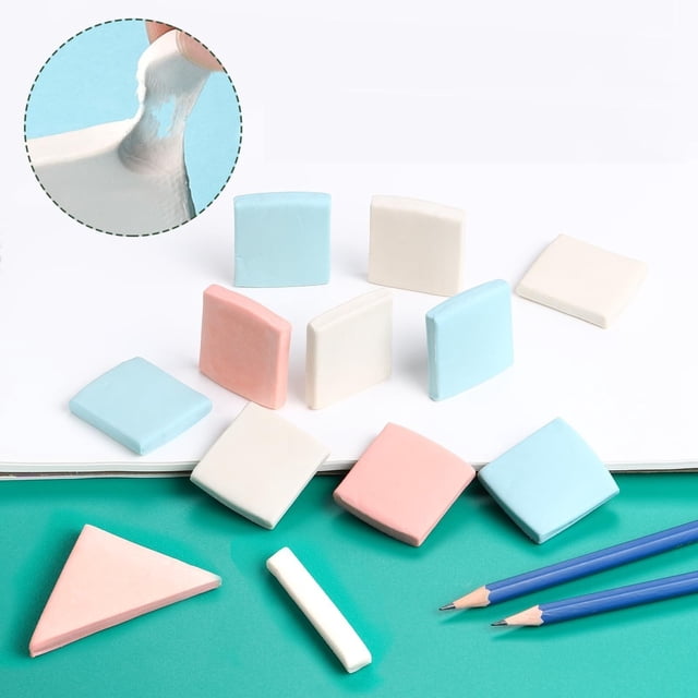 Colored Kneaded Erasers, 6 Pack Soft Moldable PVE Eraser Clay, For Artists Sketching Drawing, 1.95"×1.56",Clearance Sale