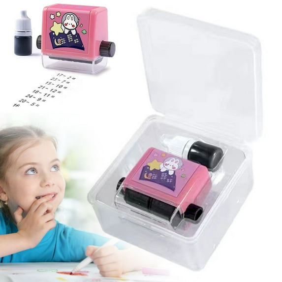 Clearance Office&Craft&Stationery under $5,Brain Improvement Device For s Math Roller Stamp For s Math Stamp Roller Addition Subtraction Multiplication Division Ink & Reuse (Bring A