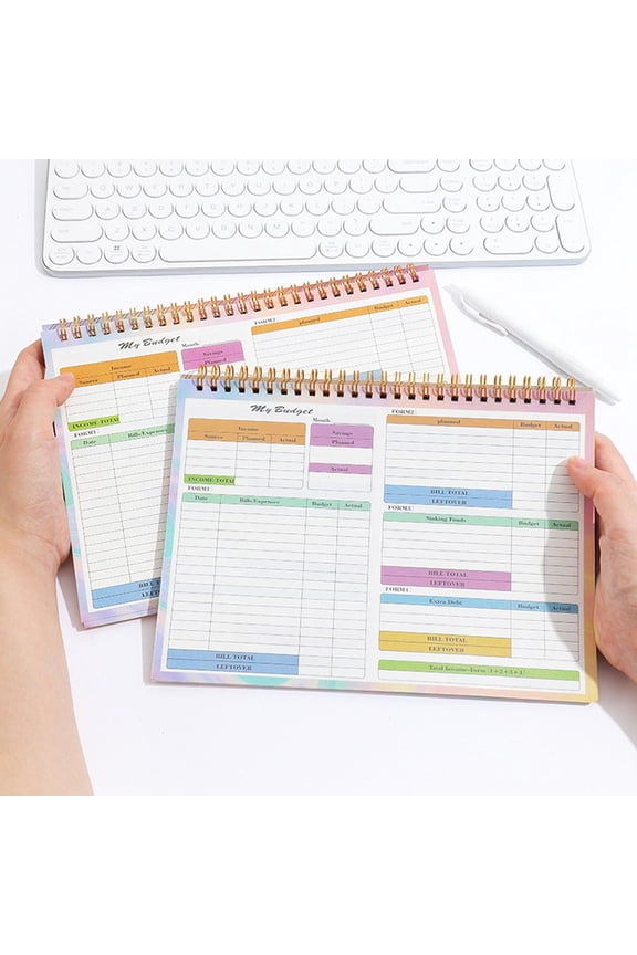 Clearance Office&Craft&Stationery under $5 Budget Planner Monthly Budget Book Bill Organizer Undated Home Finance Expense Saving Debt Notebook Design 1 Year