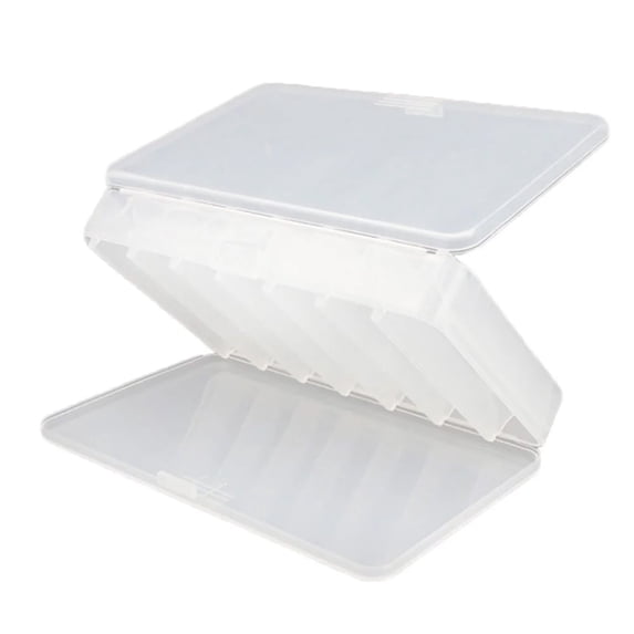 Clearance Office&Craft&Stationery under $5,Compartments Double 7 Grids Fishing Tackle Box Visible Hard Plastic Clear Fishing Squid Hooks Accessory Storage Case Container