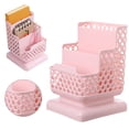 thumbnail image 1 of Clearance Office&Craft&Stationery under $5,Desk Pencil Pen Holder Desktop Stationary Organizer With Three Compartment Supply Storage Box Art Supply Storage Organizer Hollow Design For Desk, 1 of 9