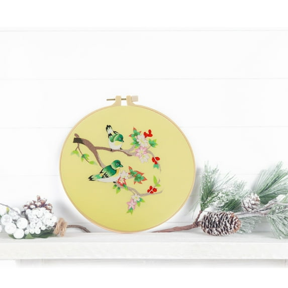 Clearance Office&Craft&Stationery under $5,Embroidery Starters Kit For Beginners With Embroidery Cloth Embroidery Hoop Threads And 3 Needles Beautiful Bird And Tree