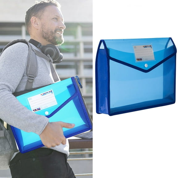 Clearance Office&Craft&Stationery under $5 Plastic File Folders Legal Size 2 Pcs Expandable Document Folder With Snap Button Closure A4 Expanding File Wallet Envelopes Pouch With Label Pocket Blue