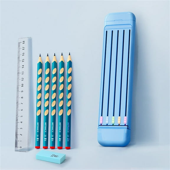 Clearance Office&Craft&Stationery under $5,Stationery Kit Includes 5 X Pencils Eraser Ruler Compact ABS Pen For Case Closure For Students s Pencil Eraser Set For s Pencil Eraser Set Gift