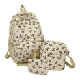 thumbnail image 1 of Clearance Office&Craft&Stationery under $10,Bow Backpack For Women 3 PCS Cute Backpack Nylon Aesthetic Daypack Bow Pattern Rucksack, 1 of 7