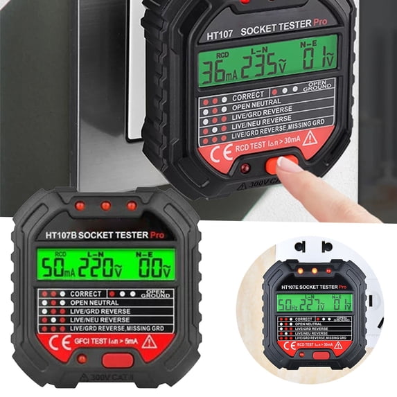 Clearance Office&Craft&Stationery under $10 HT107 Socket Tester RCD Test Circuit Polarity Voltage Detector