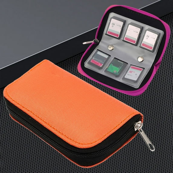 Clearance Office&Craft&Stationery under $5 22 Slots SD Memory Card Storage Zipper Case Protector Holder Wallet