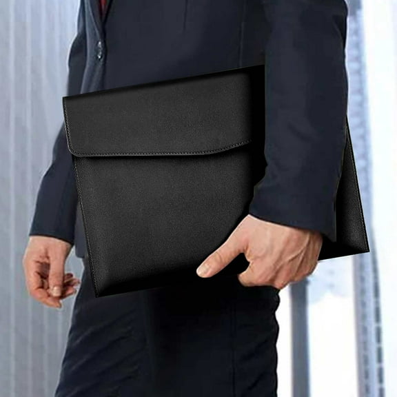 Clearance Office&Craft&Stationery under $5 A4 Leather Document Folder Simple Business Snap Button Thickened Large Storage Bag And Efficient For