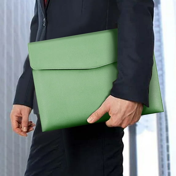 Clearance Office&Craft&Stationery under $5 A4 Leather Document Folder Simple Business Snap Button Thickened Large Storage Bag And Efficient For