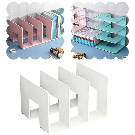 Clearance Office&Craft&Stationery under $5,Acrylic File Organizer For Desk Desktop Document/Mail Organizer 3 Compartments Plastics Bookshelf Floating