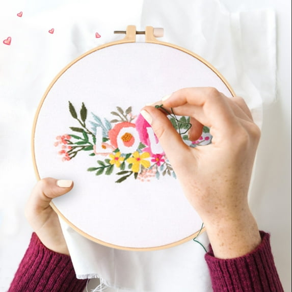 Clearance Office&Craft&Stationery under $5,Embroidery Starters Kit For Beginners With Embroidery Cloth Embroidery Hoops Threads And Needles